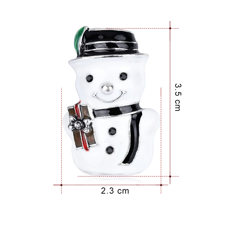 Рождественский подарок на Новый год эмалированная красная и белая Милая брошь