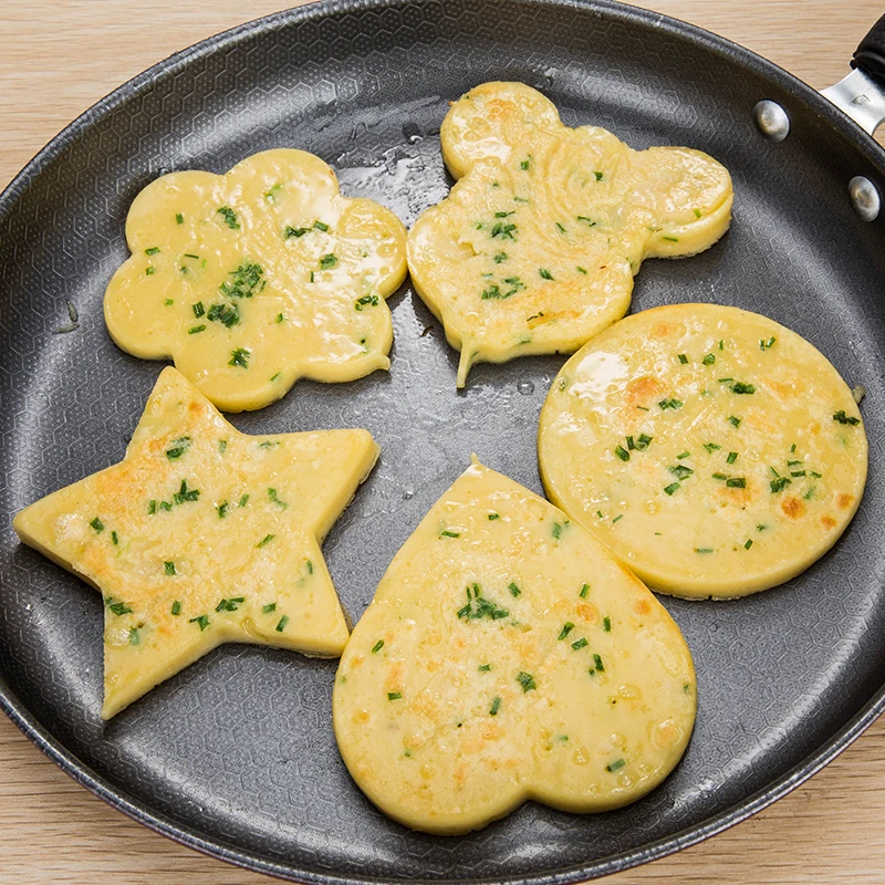 

5 Pcs Creative Stainless Steel Omelet Maker Fried Egg Decoration Frying Egg Pancake Cooking Tools DIY Breakfast Egg Pancake Mold
