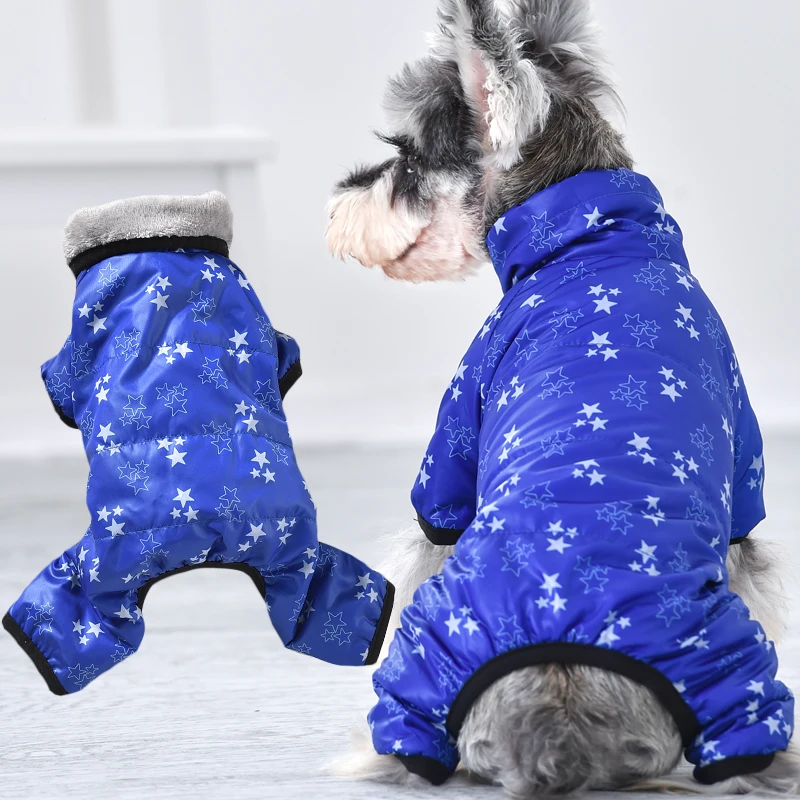 Зимняя Теплая Одежда для собак Толстая куртка спортивный костюм с маленькими