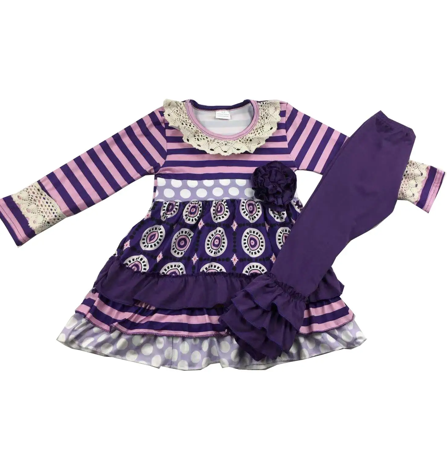 

Cotton Vintage Girl Fall Fashion Clothes Bell Ruffles Kids Girls Pants Clothing