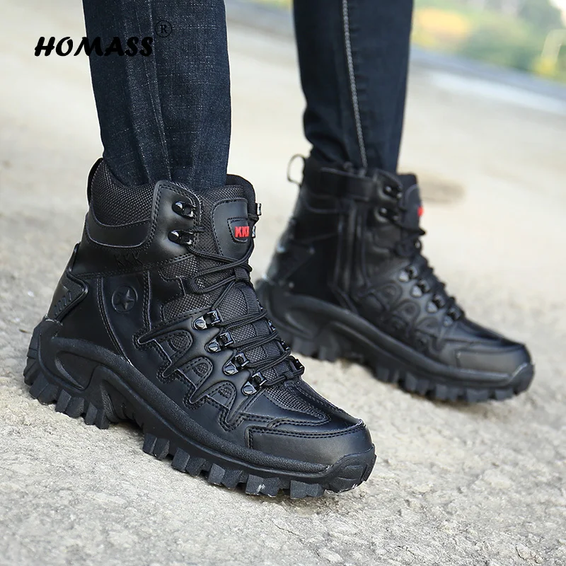 

Men's Military Boot Combat Mens Ankle Boot Tactical Big Size 39-46 Army Boot Male Shoes Work Safety Shoes Motocycle Boots