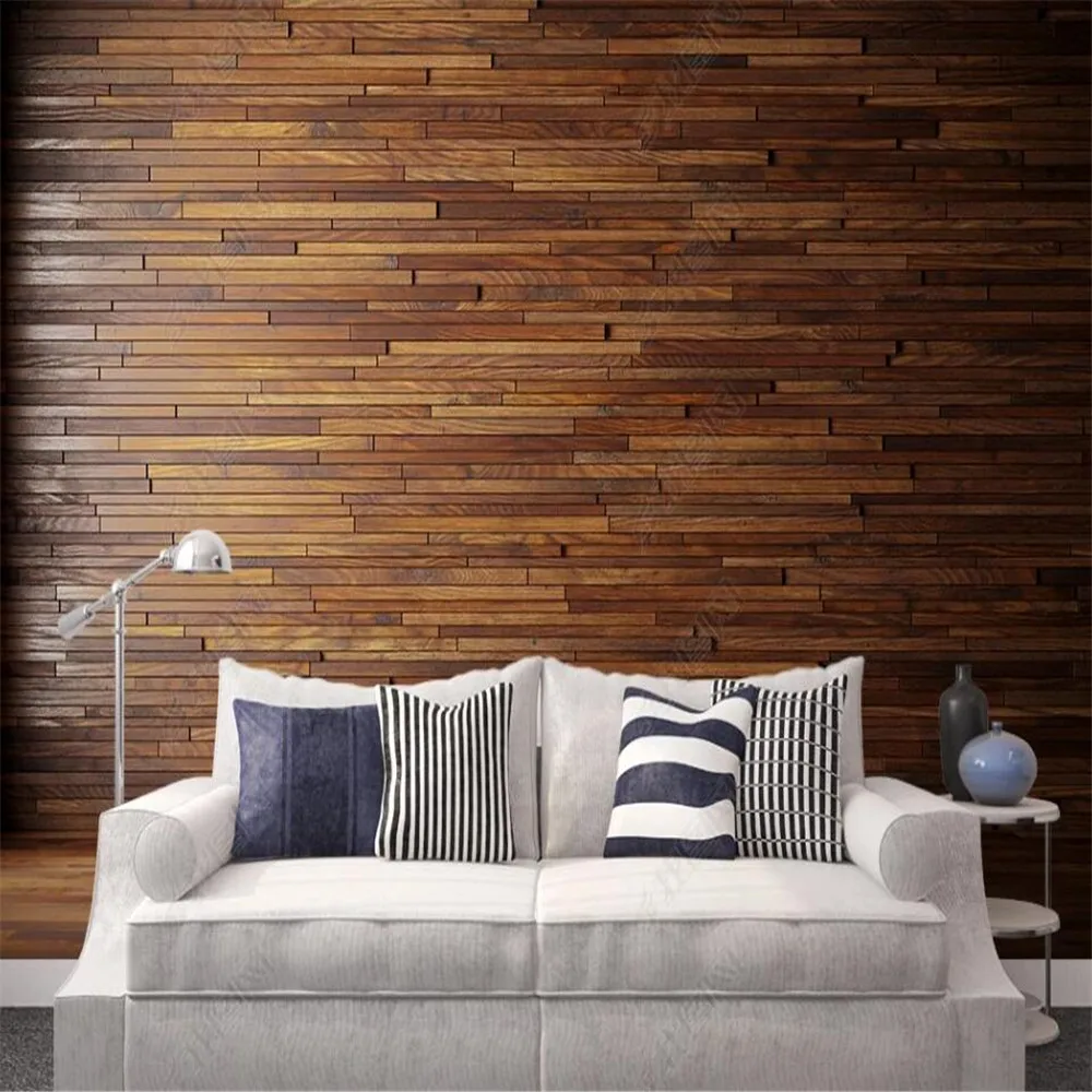 

Milofi custom 3D wallpaper mural retro three-dimensional wood grain texture living room bedroom background wall decoration wallp