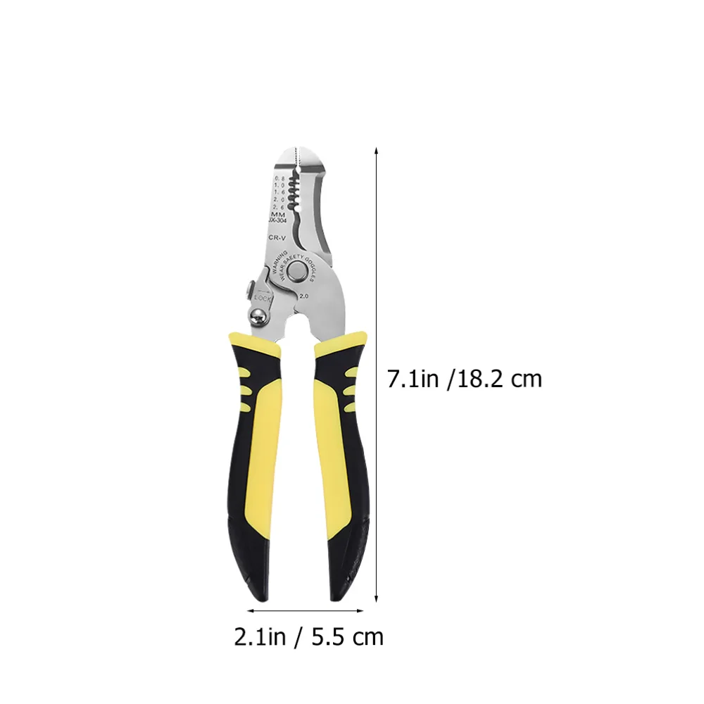 

1Pc Home Multi-function Wire Stripper Non-slip Electrician Cable Cutter (Silver)