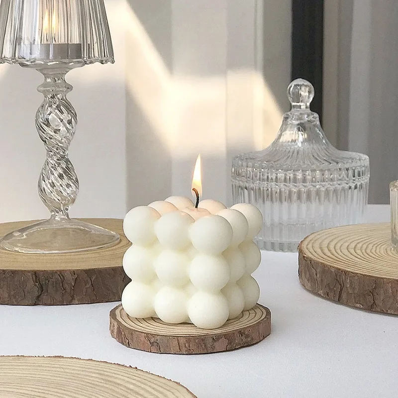 

Customized Big Cube Bubble Candle Soy Wax Aromatherapy Scented Candles Home Decorative Candles Birthday Gift