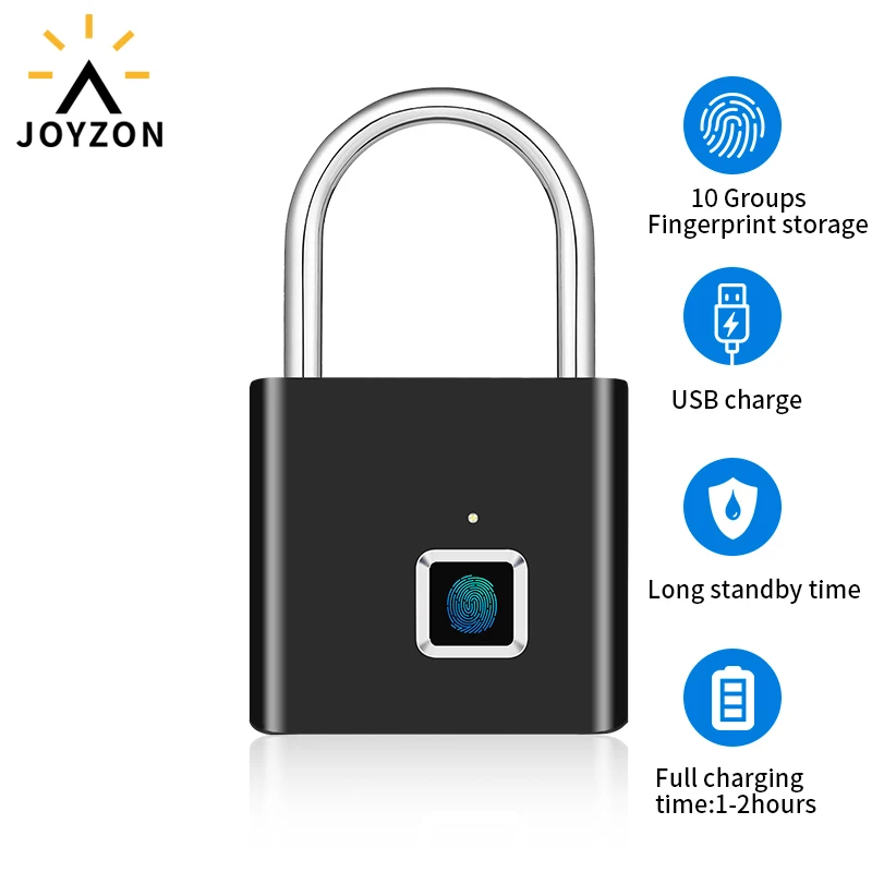 Joyzon USB Перезаряжаемый смарт замок с отпечатком пальца быстрый для двери