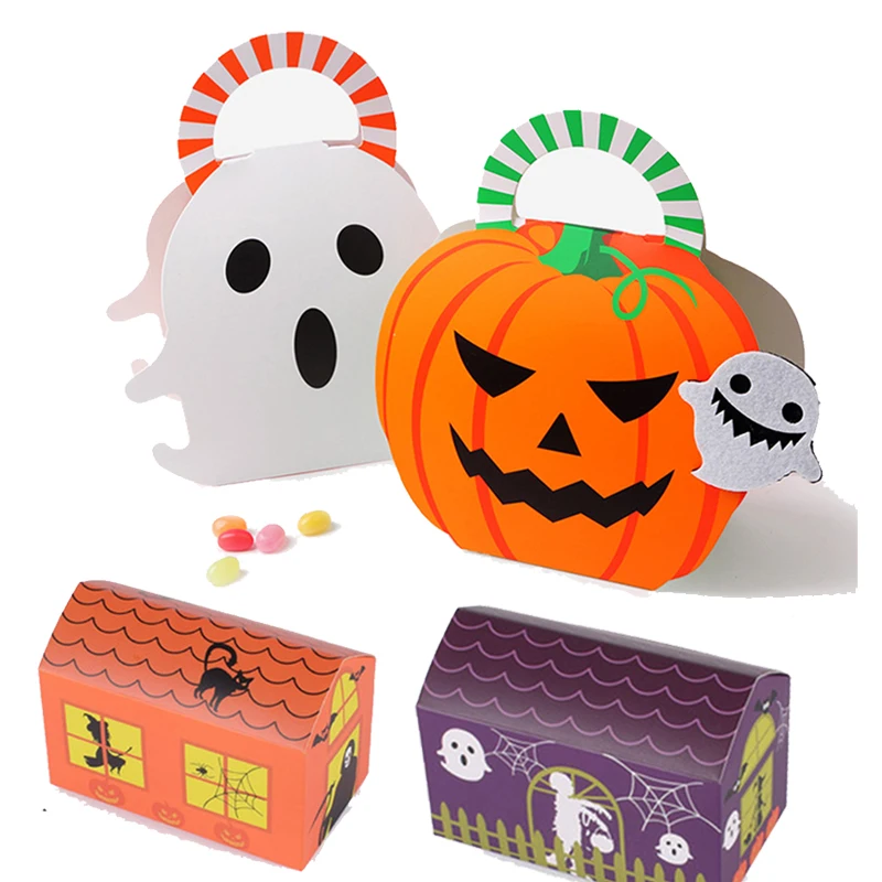 

Смешная коробка для конфет на Хэллоуин, упаковочные коробки для шоколада, сумка для фокусов или подарков детям, тыквы, летучая мышь, товары д...