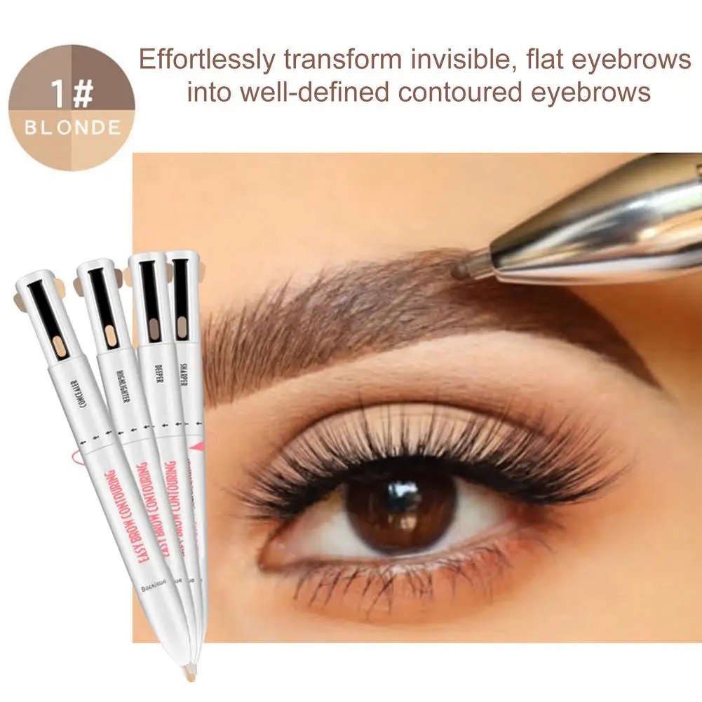 

4 In 1 Eyebrow Pencil Waterproof Drawing Ball-Point Eyebrow Pen Long Lasting Easy Color Eyebrow Pen Women Makeup Cosmetic Tool