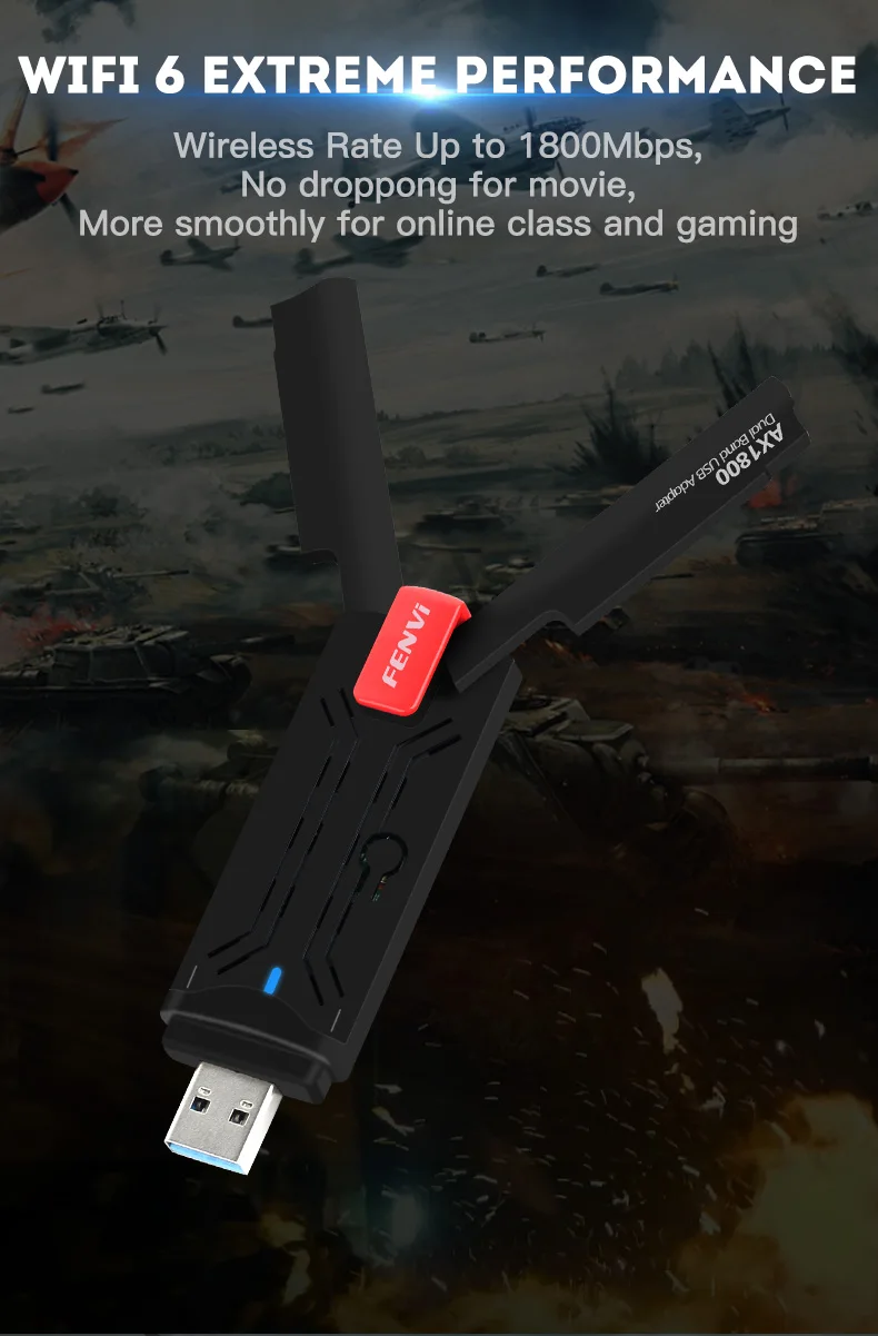 Wi-Fi 6 USB3.0 адаптер Dongle 1800 Мбит / с двухдиапазонная беспроводная сетевая карта 2 4G 5G