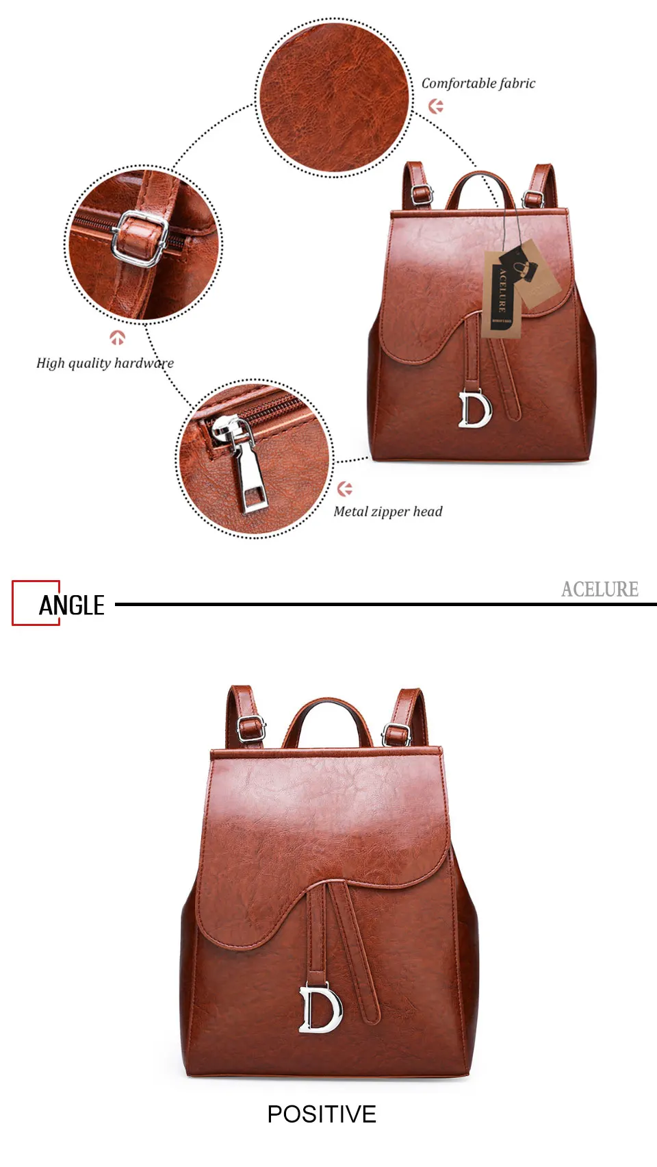 ACELURE, женские кожаные рюкзаки, женская сумка на плечо, Sac A Dos, женский рюкзак, винтажные школьные сумки для девочек, для путешествий, Новинка