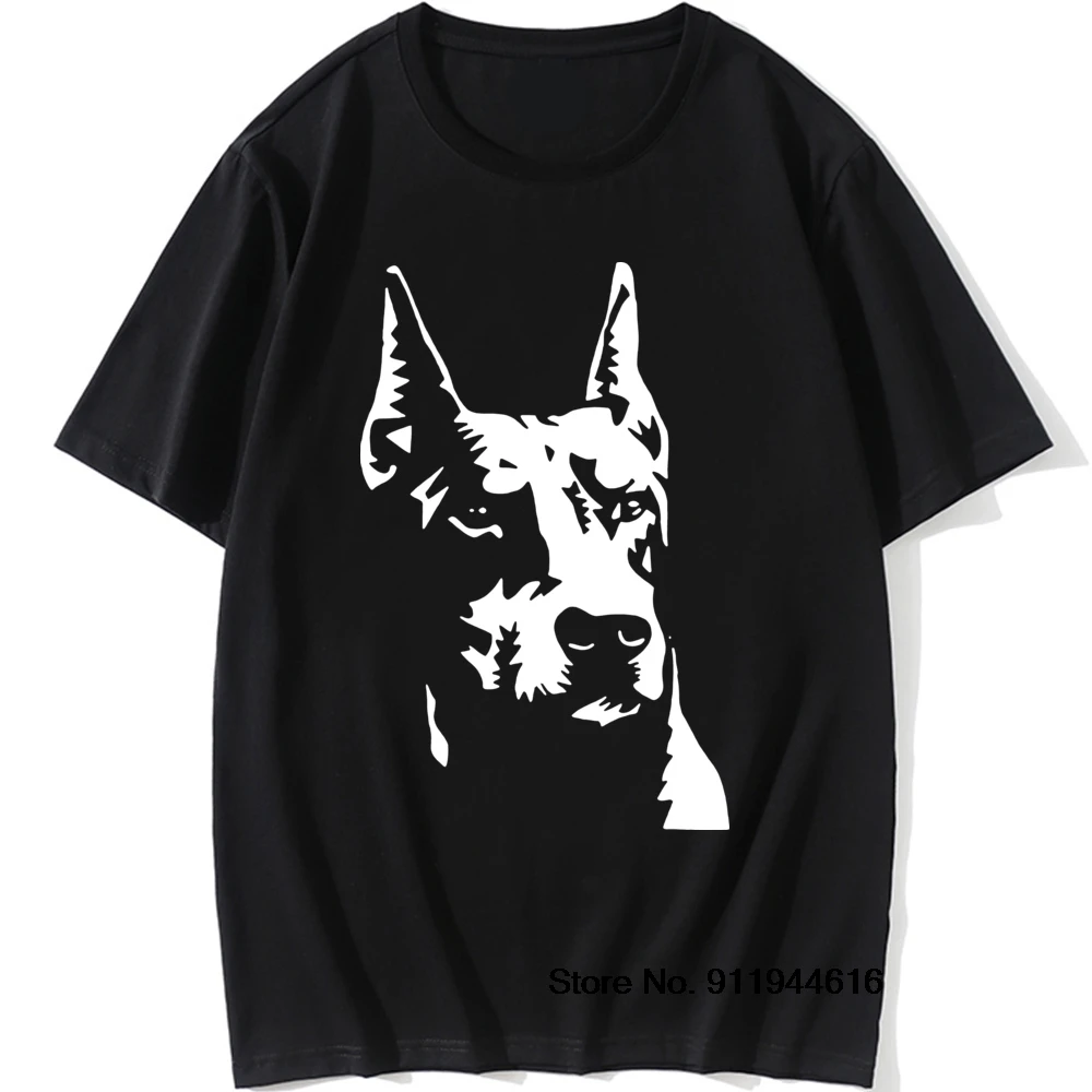 

Doberman смешная хлопковая футболка унисекс с рисунком собаки, животного на день рождения, с круглым вырезом, в стиле Харадзюку