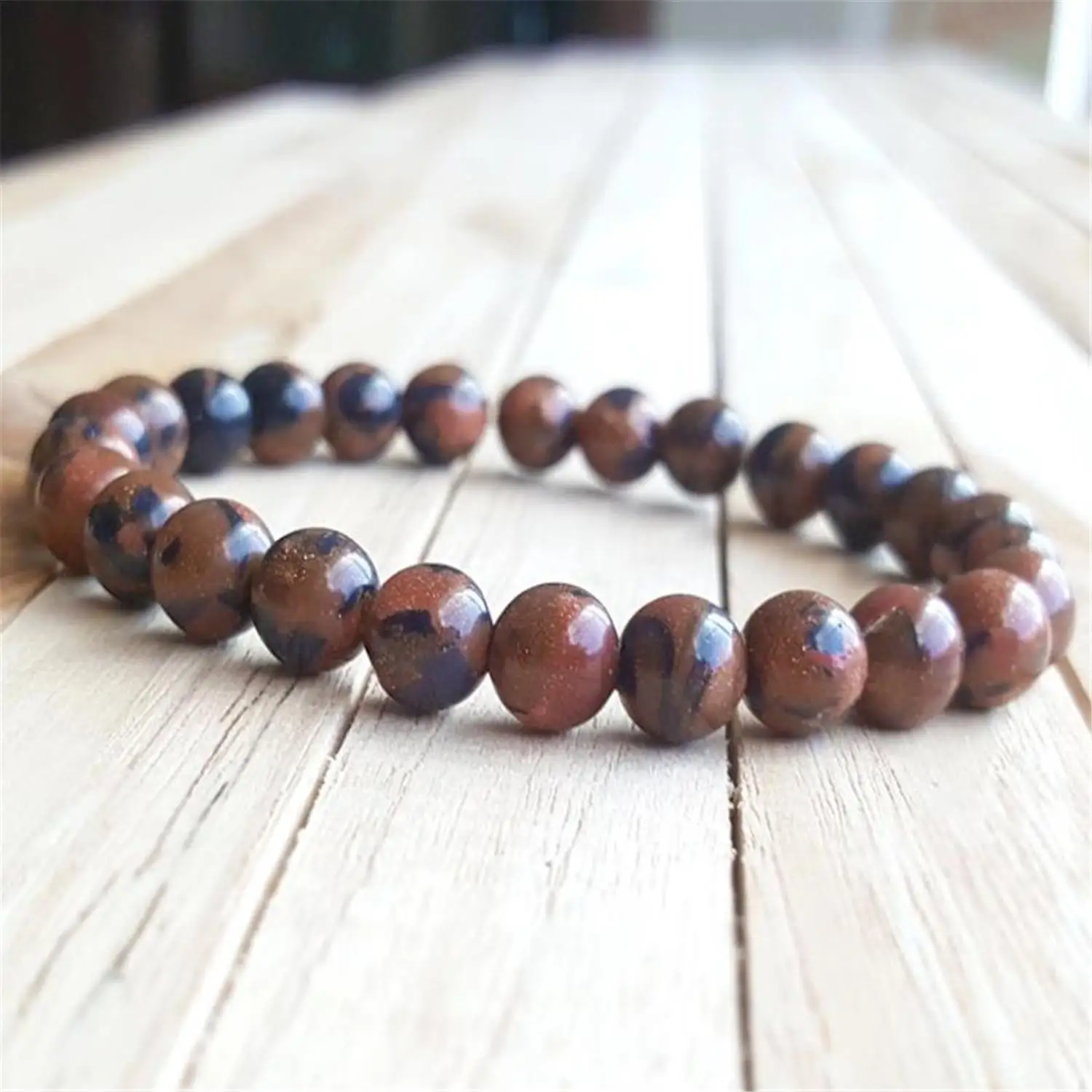 

8mm Aventurine Gemstone Handmade Mala Bracelet Buddhism Prayer Mala Japa Spirituality Wristband