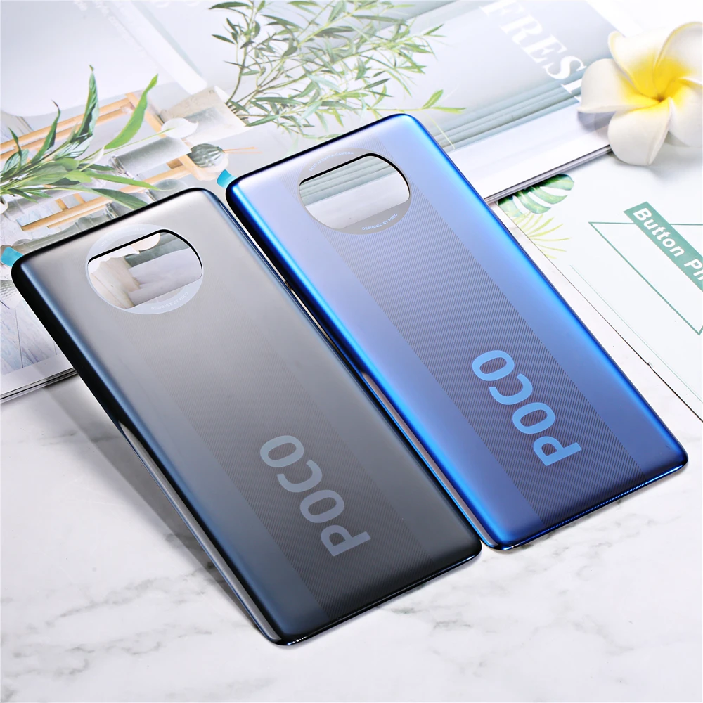 original for xiaomi poco x3 battery cover for xiaomi poco x 3 rear battery cover housing back case replacement parts free global shipping