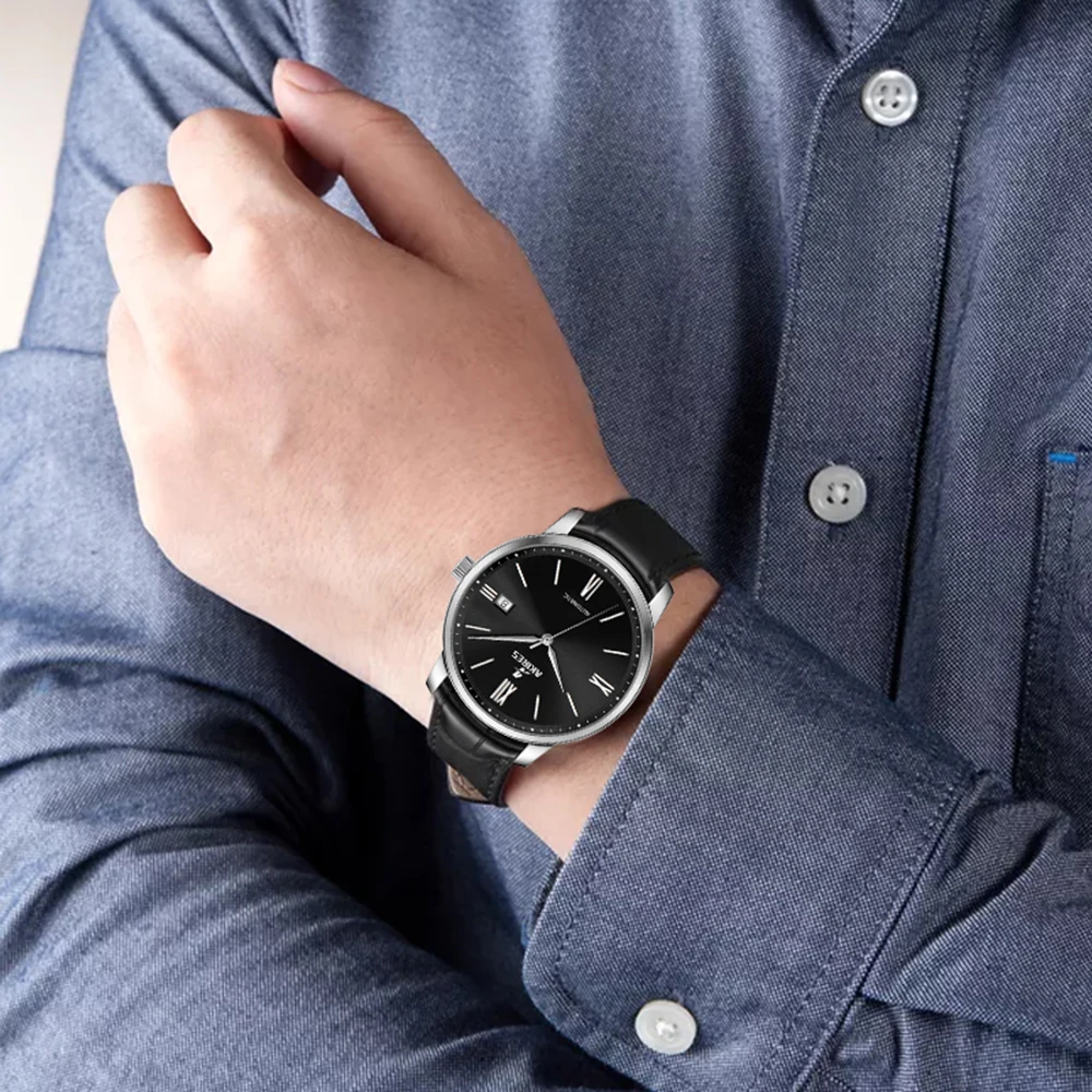 

Watches for Men Automatic Mechanical Wristwatch Swiss PT5000 Self Winding Mens Watch Dress Waterproof Clock Relojes Para Hombre