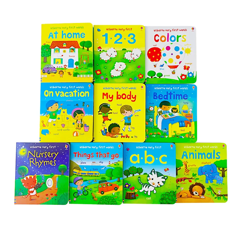 10 шт./компл. английские книги Usborne очень первые слова Книга в твердом переплете