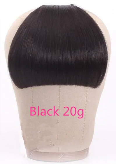 Black 20g Бразильские человеческие волосы, тупые челки, на заколках, человеческие волосы для наращивания, не Реми, на заколках, бахрома, волосы челки, 613 блонд, аккуратная челка, Halo Lady - Цвет: Black 20g
