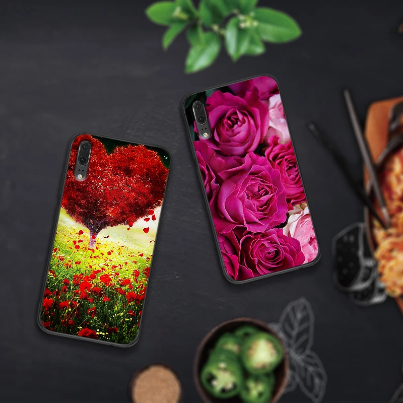 Valentine's day roses flowers Soft Silicone for Huawei P30 Lite Pro P Smart 2016 2019 P8 P9 P10 P20 TPU | Мобильные телефоны и