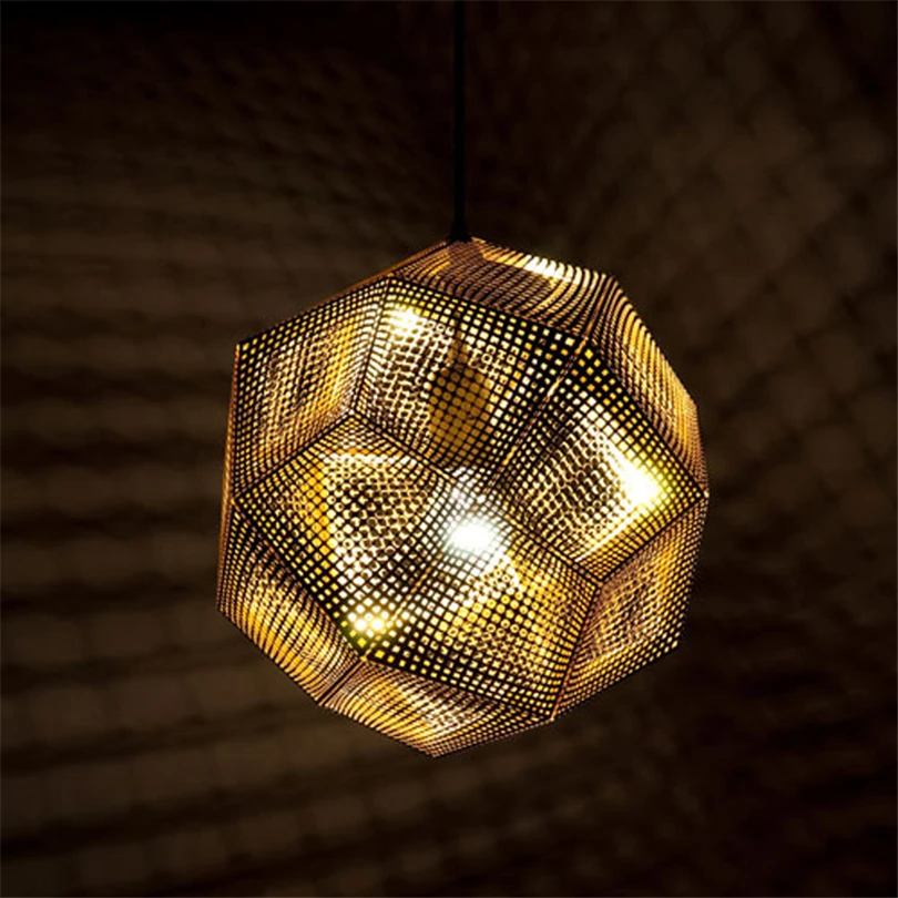 

Modern Replica Etch Geometry Golden Lava Dixon Box Brick Pendant Light Lights Shadow For Kitchen Dining Room Home Hanging Lamp