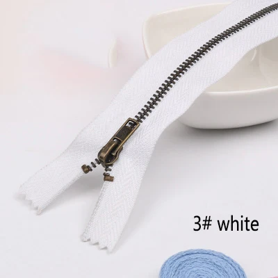 3 white 5 шт. Meetee 3#5#20 см закрытые Металлические молнии бронзовые зубы для карманных брюк сумка портной DIY Швейные Инструменты Аксессуары для одежды - Цвет: 3 white