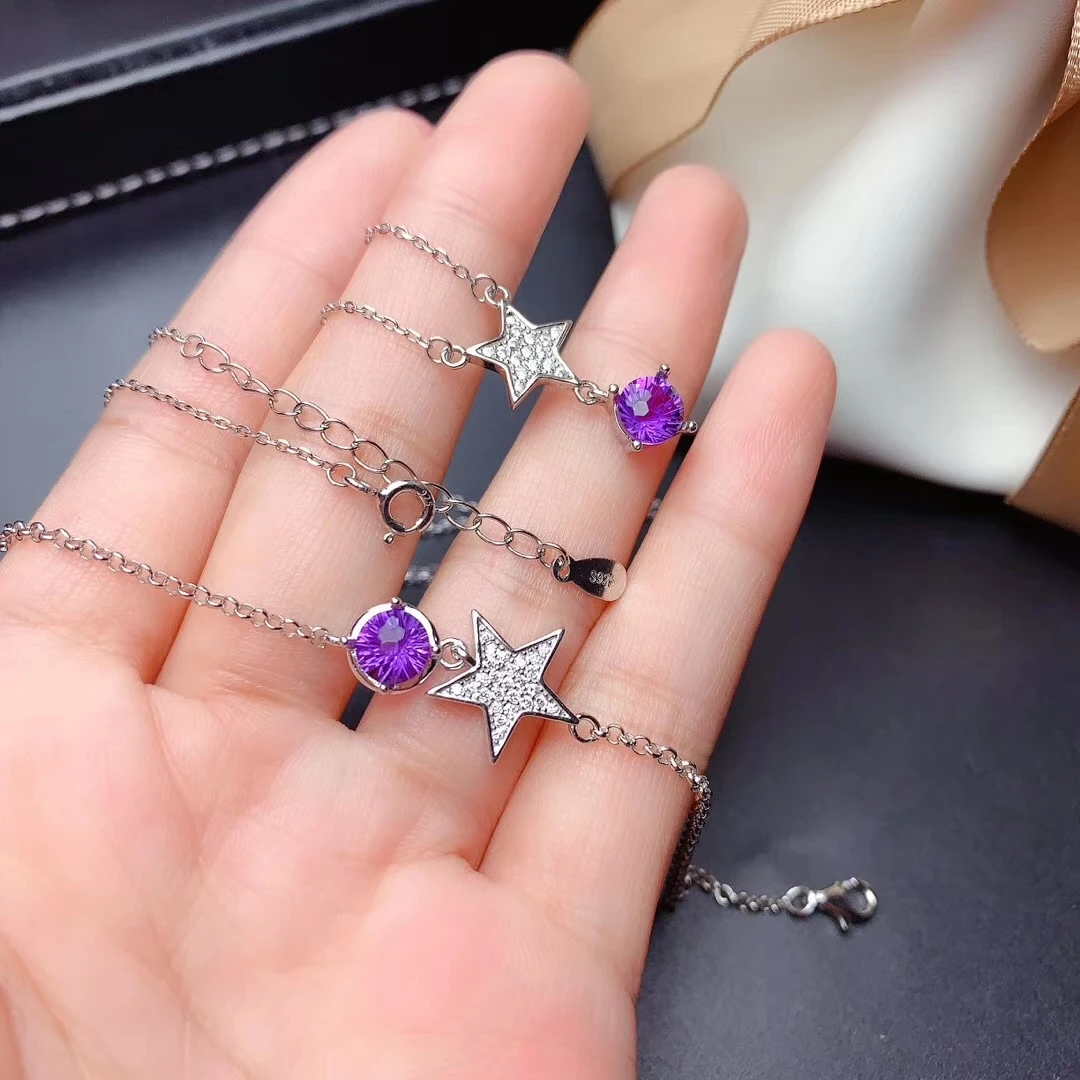 

Пятизвездочный Фиолетовый аметист/желтая фотография, комплект включает ожерелье с браслетом для женщин, натуральный драгоценный камень, с...