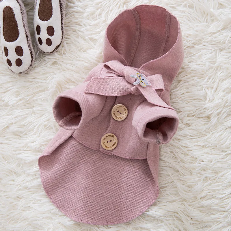 

Pet Dog Clothes Solid Clothings Dogs Coats Super Small Clothing Cute Cartoon Woven Lable Print Autumn Winter Warm Ropa Perro