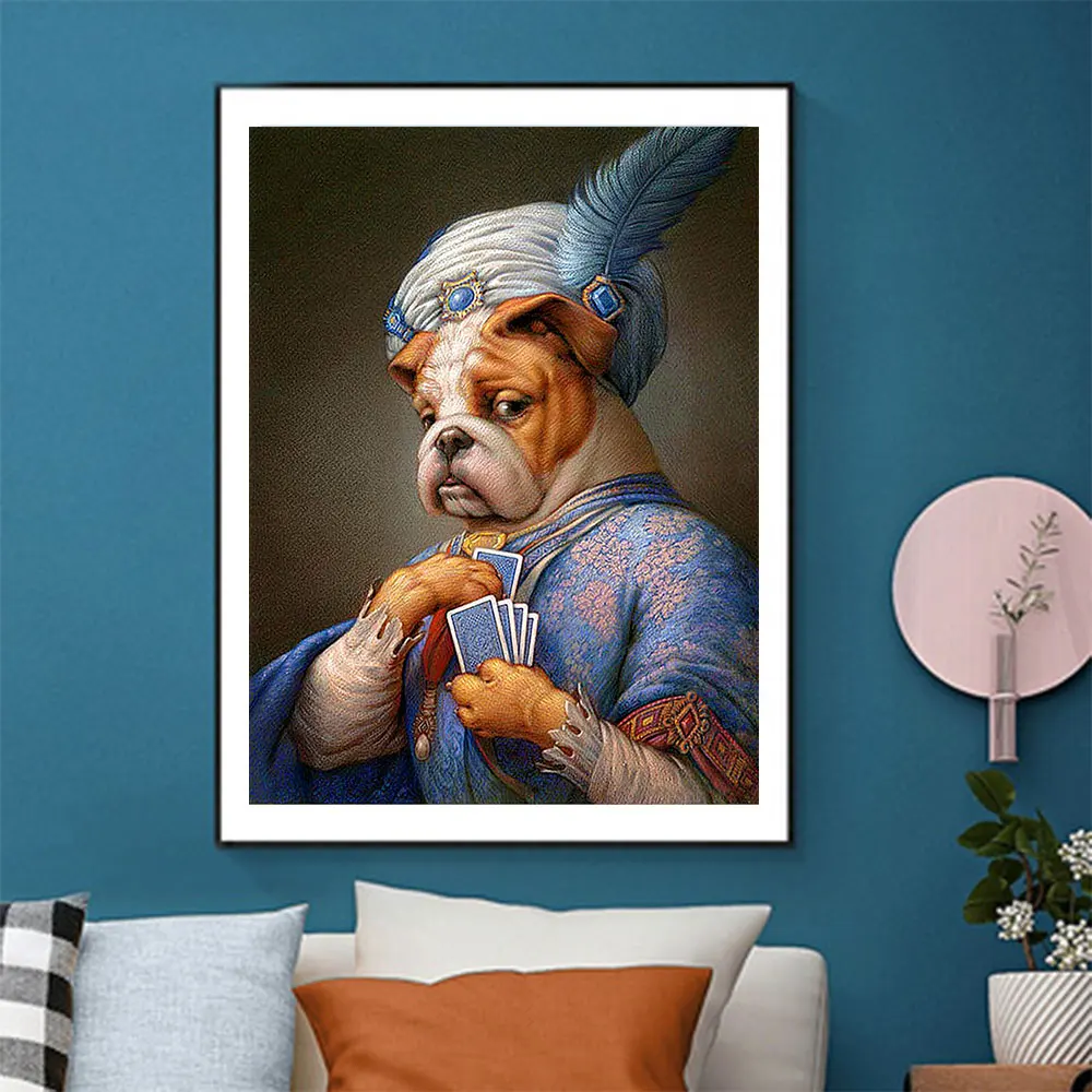 Голова животного собаки искусственная кожа полная дрель мозаика для творчества