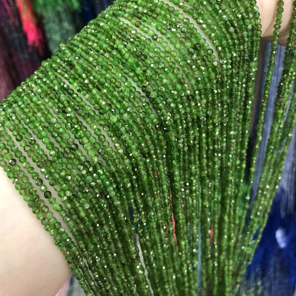 

Натуральный камень, диопсид, граненые круглые кристаллы, свободно изолирующие бусины для изготовления ювелирных изделий «сделай сам», аксе...