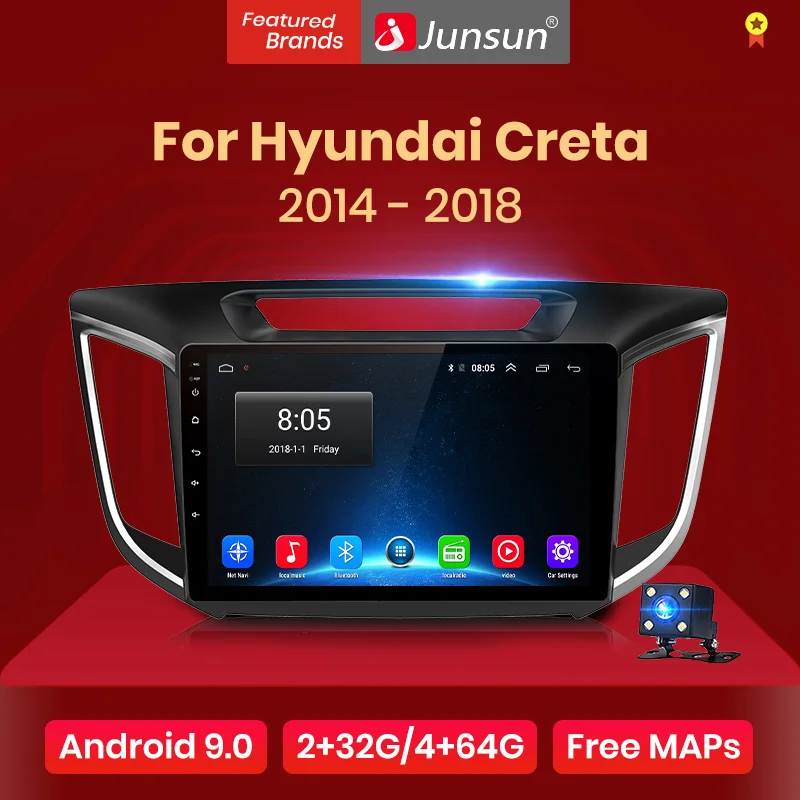 Автомобильный мультимедийный плеер Junsun 2 + 32 ГБ Android 8 1 4G dvd радио GPS навигация для