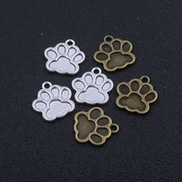 20pcs 16x17mm new 2 color bear paw charms metal alloy feet animal pendants for diy jewelry handmade accessories