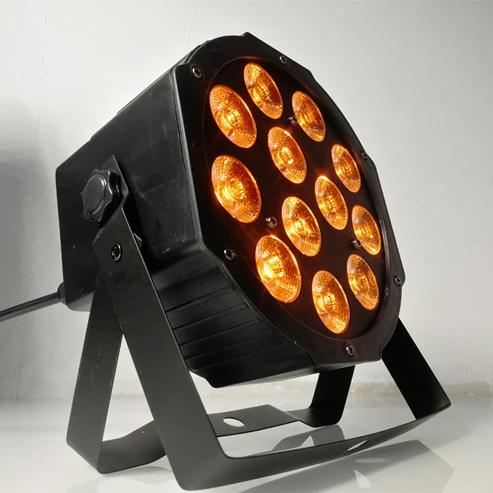8 шт./12x18 Вт 6 в 1 Светодиодные прожекторы rgbwa uv плоские светодиодные dmx512 для