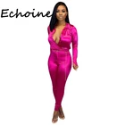 Модный однотонный Блейзер, боди + длинные штаны, комплект из двух предметов, спортивный костюм, Женская Клубная одежда, осенне-зимняя одежда