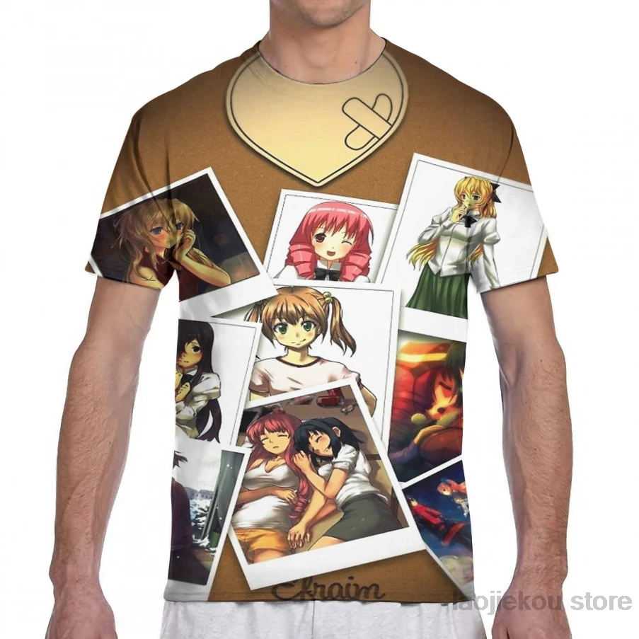 Футболка с принтом Katawa Shoujo для мужчин и женщин модный топ коротким рукавом