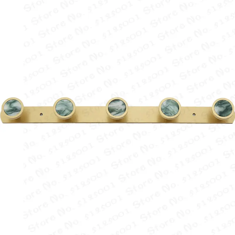 

5 Row Hooks Brush Gold Clothes Hanger Coat Hooks Solid Brass Rustproof Screwed Robe Hook Wall Mounted WB8114