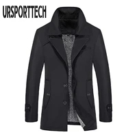 ursporttech mens trench coat male blazer design business casual suit jacket autumn winter thick warm windbreaker plus size 8xl