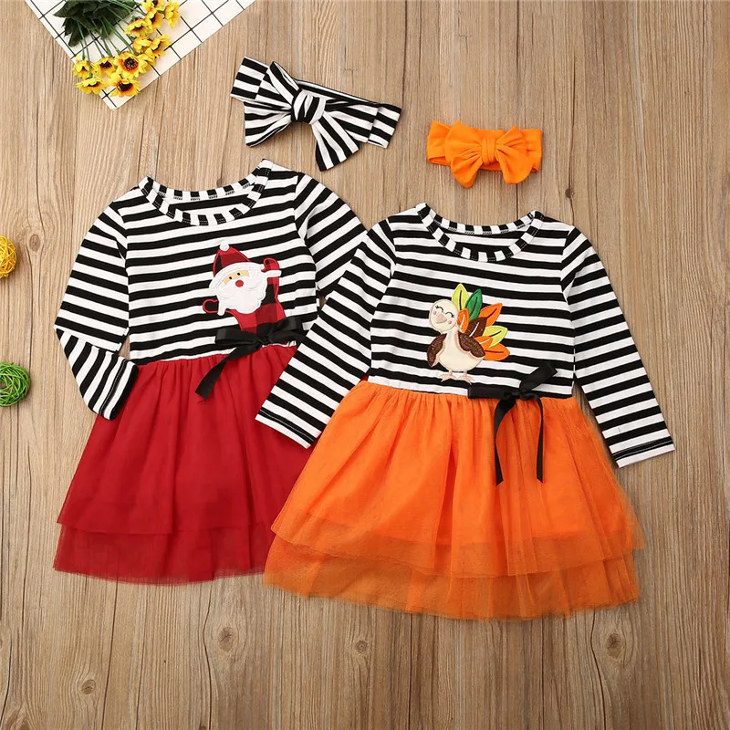 Детские вечерние фатиновые платья-пачки на Рождество Хэллоуин День благодарения