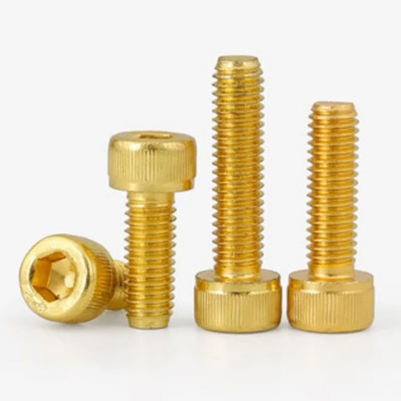 10Pcs G12.9 DIN912 Titanium plating Gold Hex socket Screw M2 M2.5 M3 M4 M5 Socket titanium glod cap head | Обустройство дома