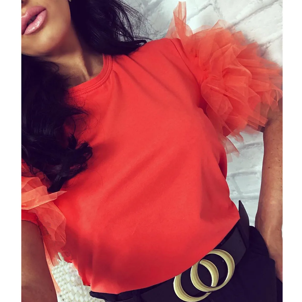 Женская футболка с коротким рукавом и круглым вырезом|Футболки| |