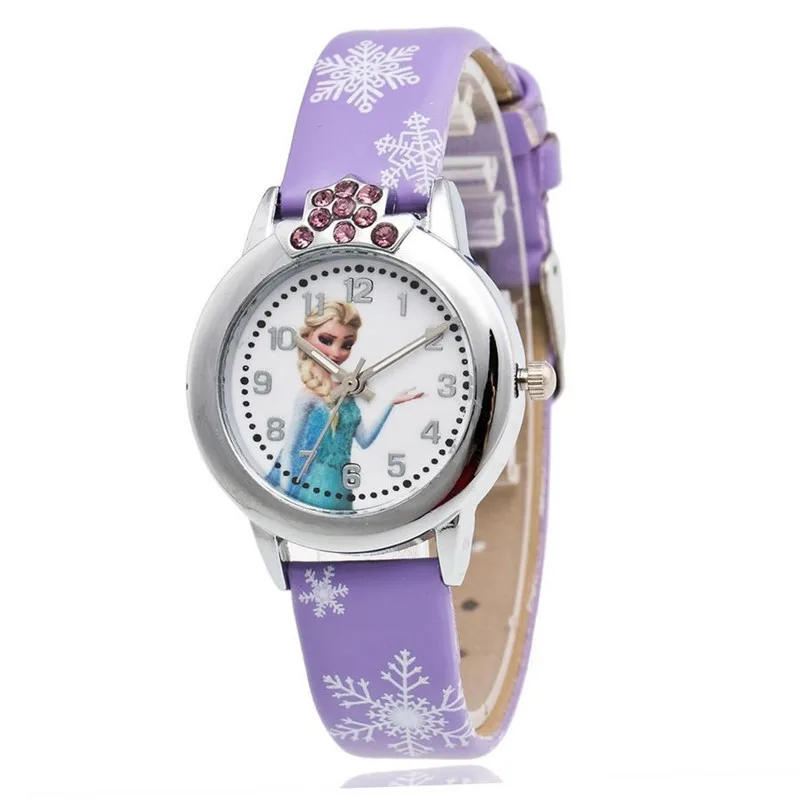 

Elsa Watch Girls Elsa Princess Kids Watches Leather Strap Cute Children's Cartoon Wristwatches Gifts for Kids Girl watches