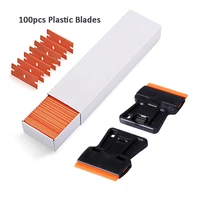 ehdis 2pcs razor squeegee car film wrap cleaning sticker remover with plastic scraper blades window tint vinyl applicator tools