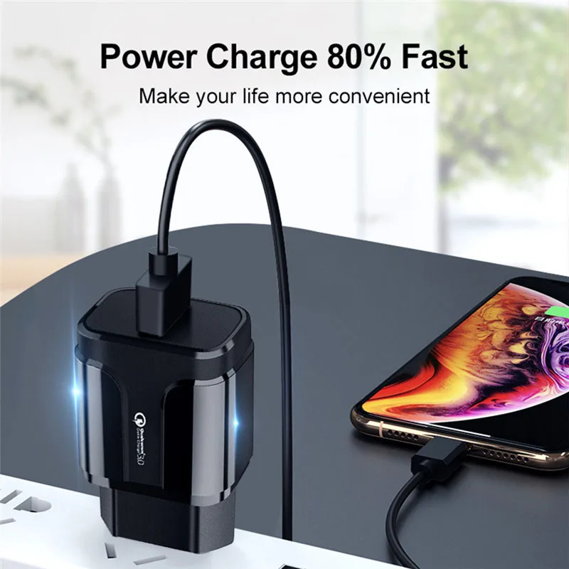 18w fast charging charger QC 3.0 wall Charger for huawei nova 5 4 honor 9x 8x play redmi note 7 k20 black shark 2 phone | Мобильные