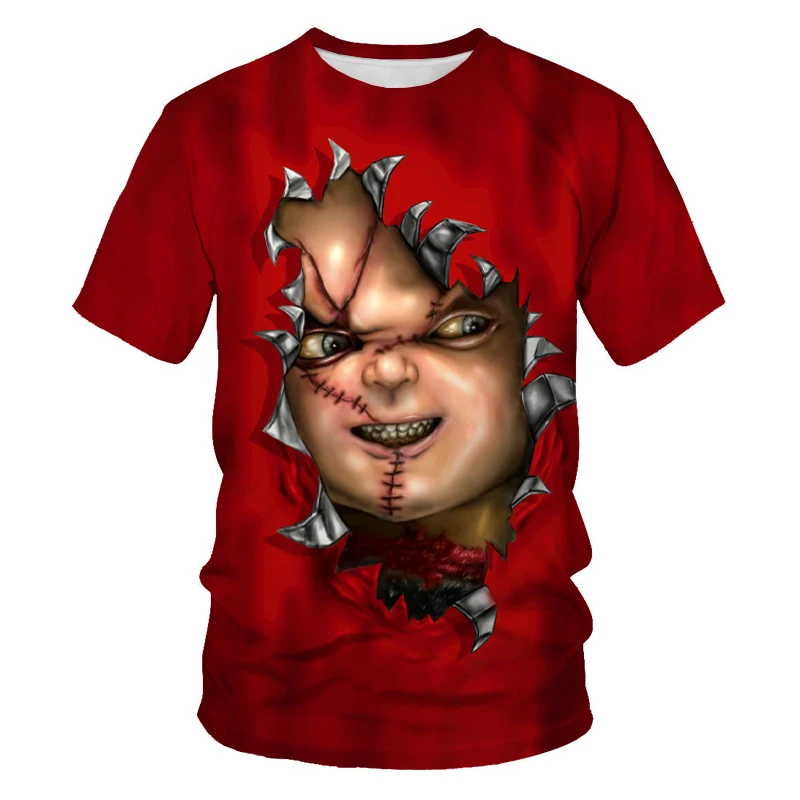 Летняя мужская и женская футболка с принтом клоуна из ужасов модная дышащая 3D