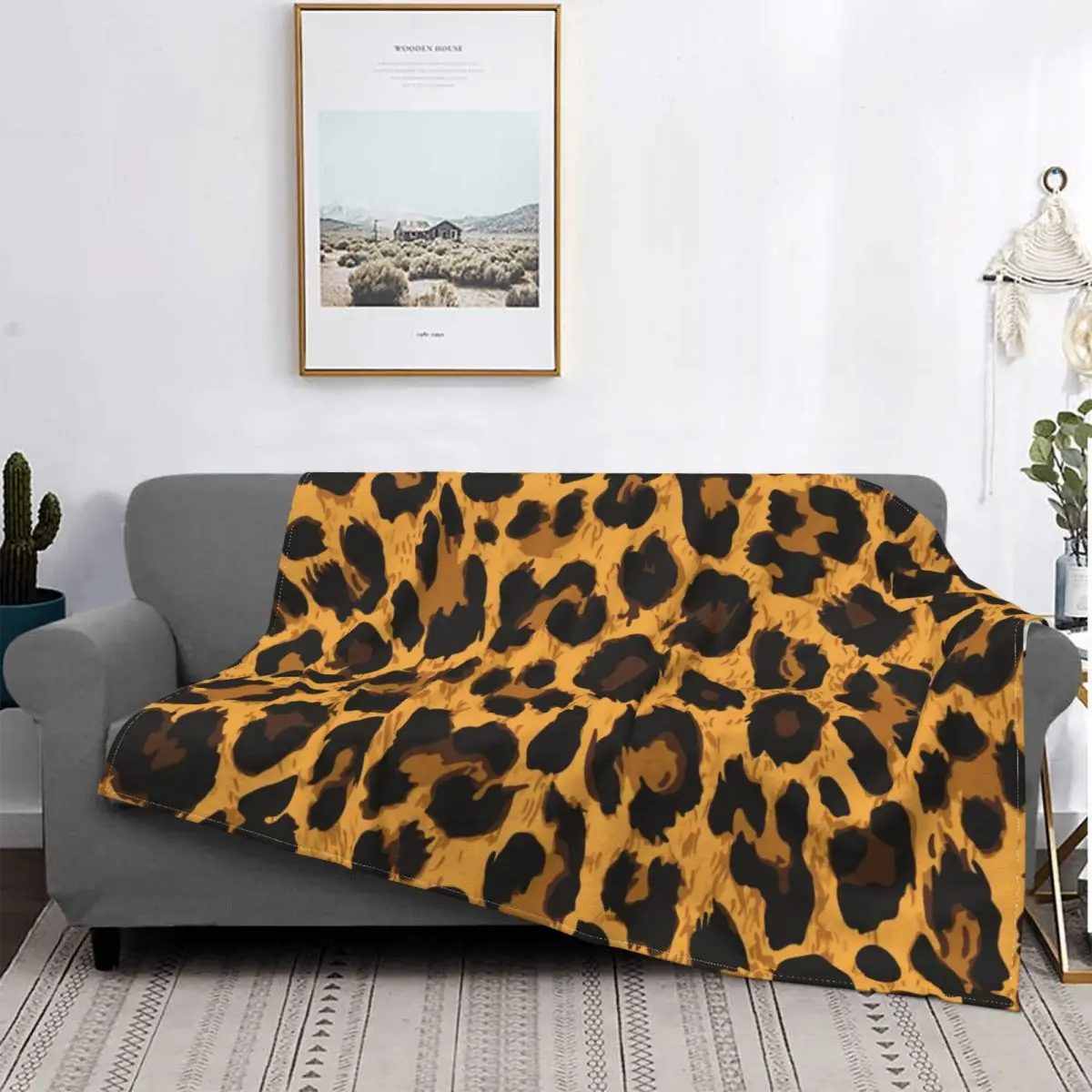 

Мягкое Фланелевое покрывало в клетку с принтом животных