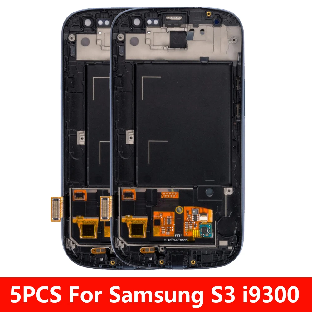 5 шт. для SAMSUNG Galaxy S3 i9300 i9300i ЖК-дисплей сенсорный экран дигитайзер Замена с рамкой LCD