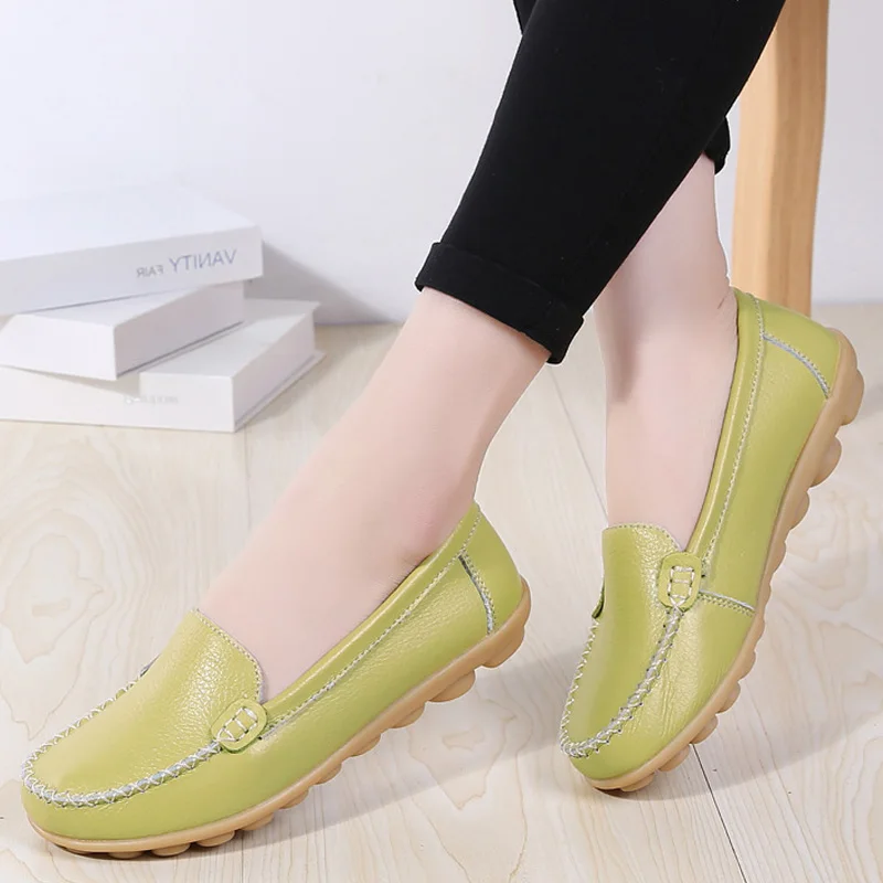 Женские туфли на плоской подошве весенние удобные с мягкой подошвой дышащие