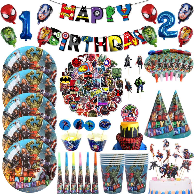 Одноразовая посуда мстители супергерой Человек-паук | Дом и сад