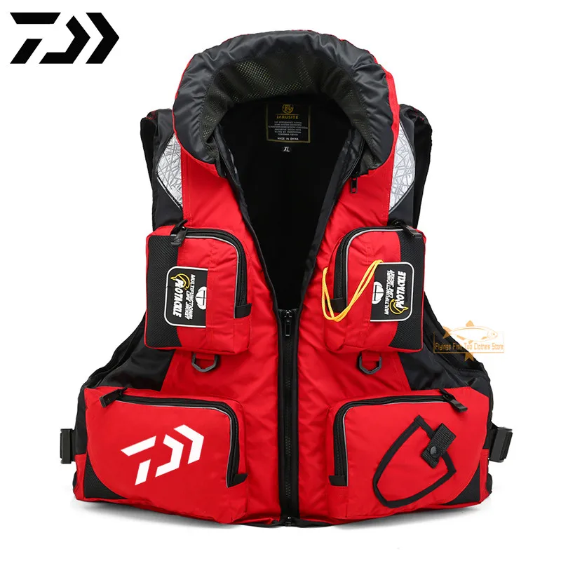 

2021 Daiwa Outdoor Sport Fishing Life Vest Adjustable Mesh Mutil-Pocket Men Swimming Life Jacket Safety Waistcoat Survival Vest