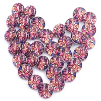 10pcs 18mm multicolor flower round metal press buttons diy snap button handmade crafts scrapbook gift decor jewelry accessories