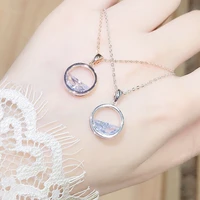 new crystal zircon pendant necklace ladies fashion simple clavicle chain accessories gift