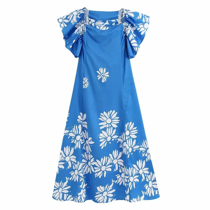 Женское платье Ms BB2052 50 vestidos de verano летнее из поплина с принтом falbala|Женские платья| |
