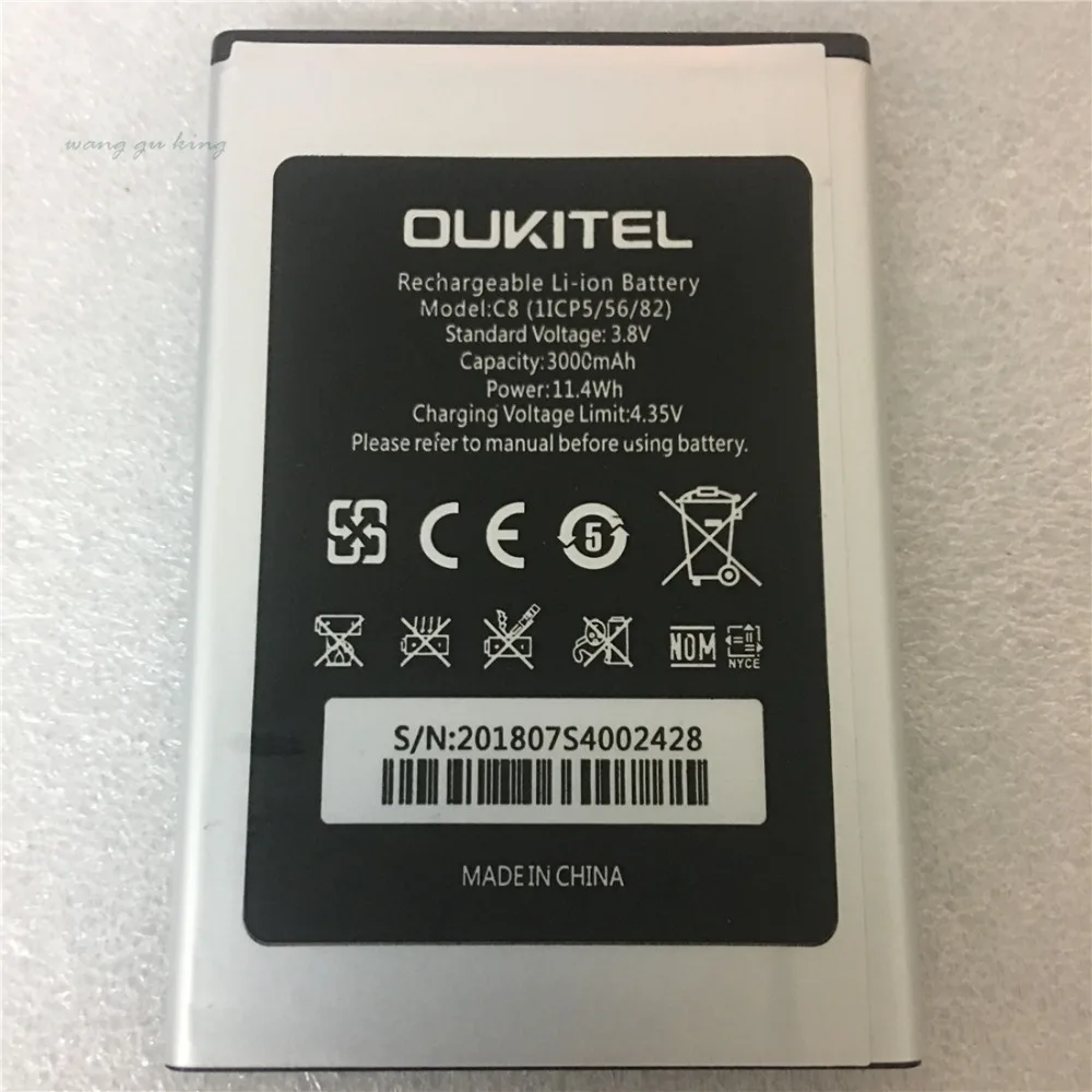 

Запасной аккумулятор Oukitel C8, 100% оригинал, 5,5 дюйма, 3000 мАч, запасной аккумулятор для Oukitel C8, мобильный телефон