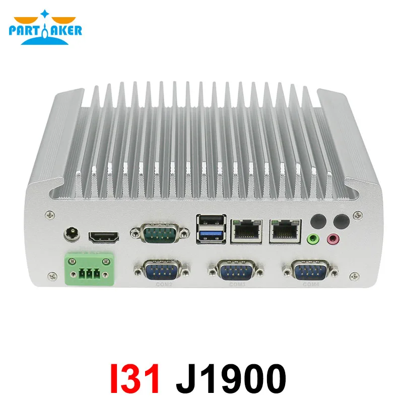Kaufen Teilhaftig Fanless Industrie Mini PC Intel Celeron J1900 Quad Core Dual Lan Linux Micro Computer Unterstützung RS232 RS485 COM HD-MI